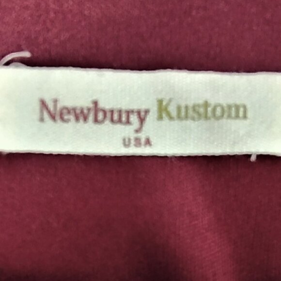 Newbury Kustom Burgundy Gameday Lined Dress With White Lace Straps Size Small - Picture 8 of 9
